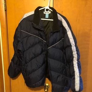Puffer coat. Size xxl. Blue with blue piping.